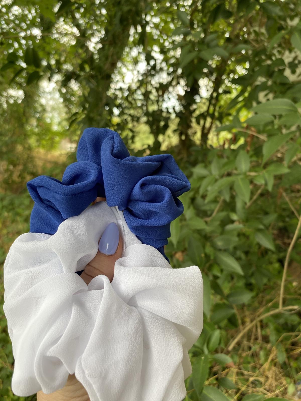 SCRUNCHIES ΜΟΥΣΕΛΙΝΑ ΛΕΥΚΟ 10018