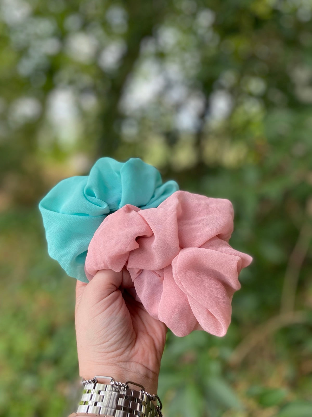 SCRUNCHIES ΜΟΥΣΕΛΙΝΑ ΡΟΖ NUDE 10017