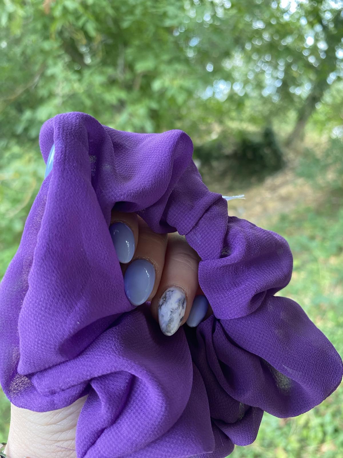 SCRUNCHIES ΜΟΥΣΕΛΙΝΑ ΜΟΒ 10019