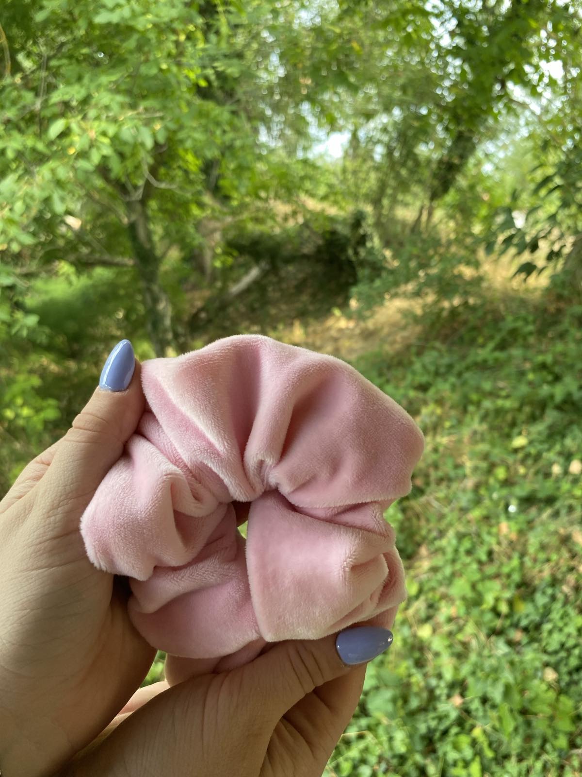 SCRUNCHIES ΒΕΛΟΥΔΙΝΑ ΡΟΖ 10007