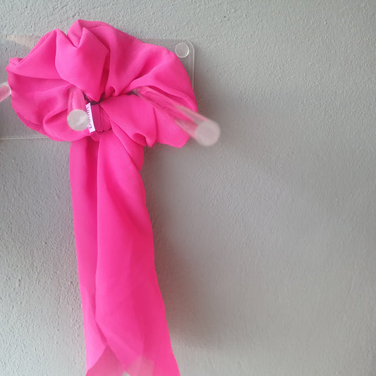 SCRUNCHIES ΜΟΥΣΕΛΙΝΑ ΦΟΥΞ ΜΕ ΜΑΚΡΙΑ ΚΟΡΔΕΛΑ ΓΙΑ ΜΑΛΛΙΑ 10055