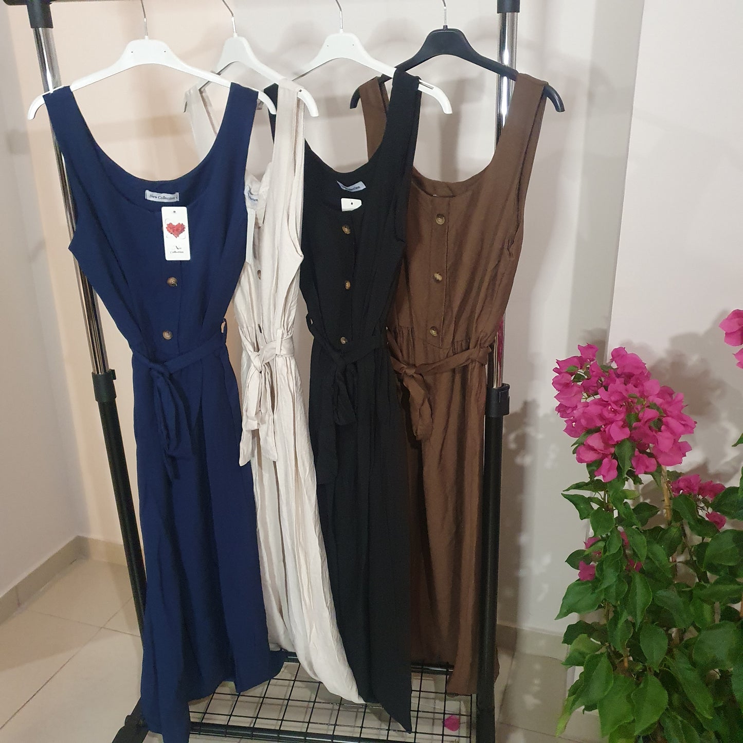 Λινό Αέρινο Φόρεμα Καφέ– Ιδανικό από Πρωί έως Βράδυ 90029